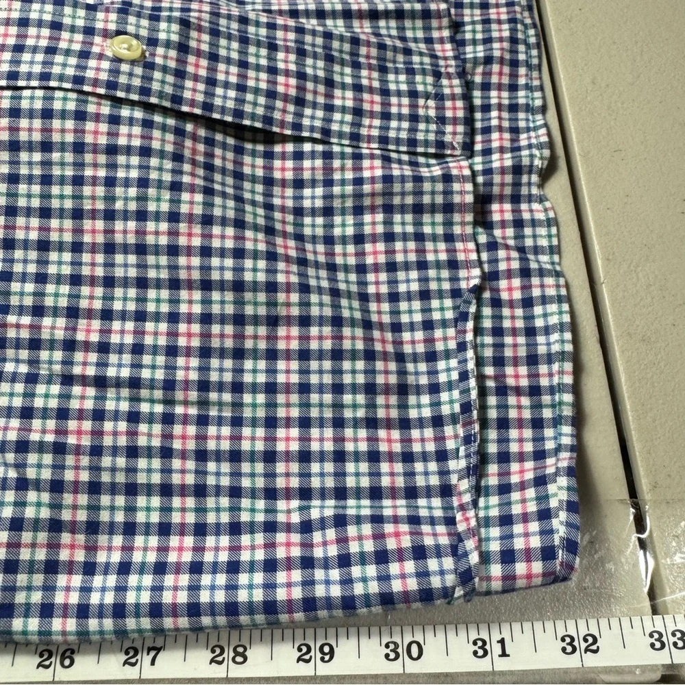 Polo by Ralph Lauren Mens 1XB Blue‎ and Pink Casual Button Down LS Shirt